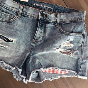 BNWT Old Navy Sz 6 Boyfriend Jean Shorts Patriotic